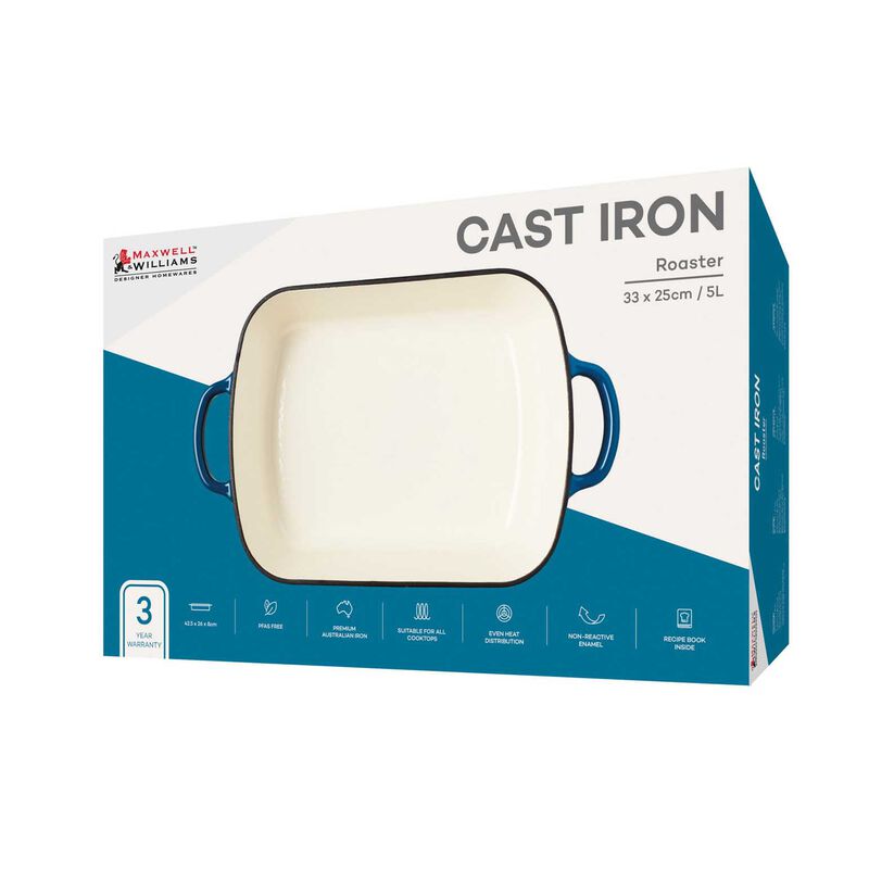 Maxwell & Williams Cast Iron Roaster Midnight Blue 34x26cm/5L Gift Boxed image number 2
